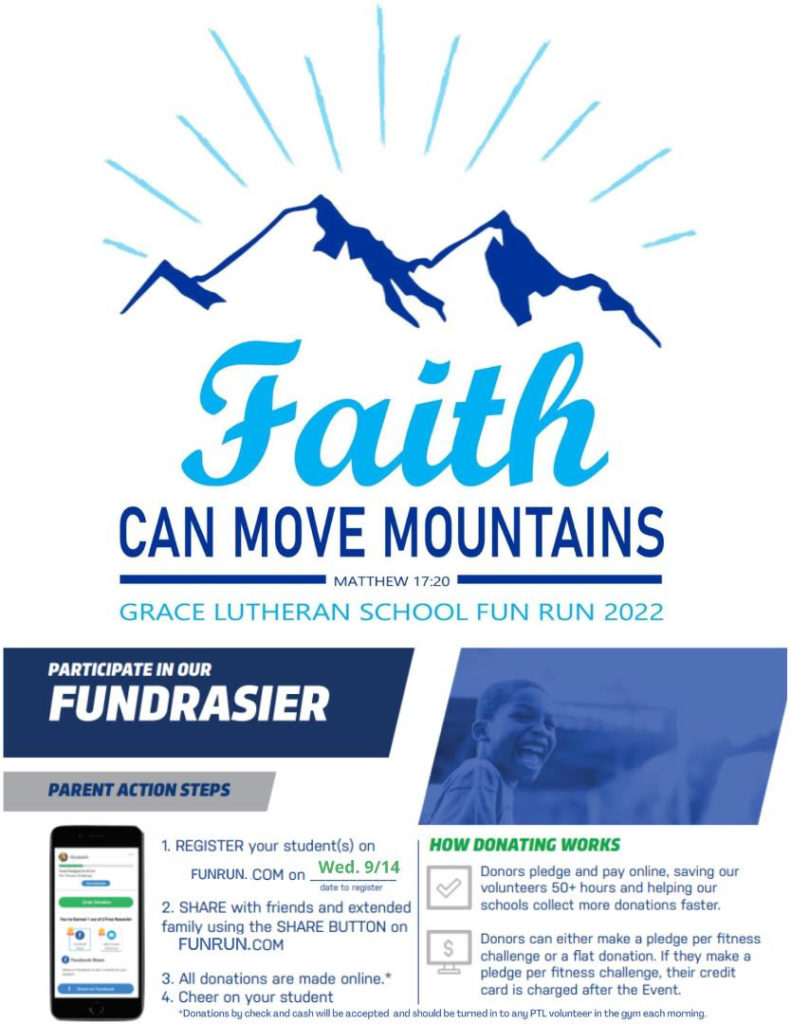 Fun Run Pledge Drive Starts Today - Grace Lutheran School